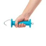 Maniglia blu per cancello recinto elettrico con gancio e molla - immagine 5