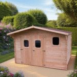 Casetta tavole ad incastro spessore 28mm, senza pavimento, in legno douglas , garanzia 5 anni 3,50 x 3,0 m - peso 730kg ; h 2,42m