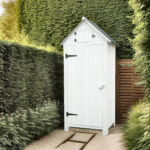 Armadio da giardino in legno di abete, impregnato, colore bianco, 3 ripiani 0,77 x 0,54 x H 1,79m