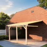 Tettoia  2 posti auto - spiovente singolo 12° = 21% predisposto per copertura leggera : vasca acciaio, ecc 3,90 x 5,86 m  4,50 x 6,32 x 3,41 m