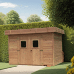 casetta tavole a collegamento angolare , 28 mm, in legno douglas, senza pavimento, copertura tetto lamiera acciaio, garanzia 5 anni 3,0 x 4,0 m - peso 750kg ; h 2,35m