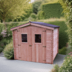 Casetta tavole ad incastro in legno douglas, spessore 20mm, senza pavimento, tetto doppia pendenza, garanzia 5 anni 2,35 x 2,15 m  peso 280kg ; h 2,20m