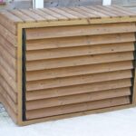 copri-climatizzatore in legno termo trattato con veneziane mobili termo-trattate, garanzia 10 anni 1,32 x 0,58m  -  peso 23 kg ; h 98 cm