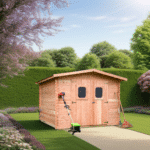 Casetta tavole ad incastro spessore 28mm, senza pavimento, in legno douglas , garanzia 5 anni 3,0 x 3,0 m  peso 630kg ; h 2,40m