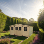 casetta tavole ad  incastro, 28 mm, senza pavimento - rivestimento tetto con lastre  ondulate 4,0 X 4,0 m