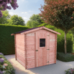 Casetta tavole ad incastro in legno douglas, spessore 20mm, senza pavimento, tetto doppia pendenza, garanzia 5 anni 2,0 x 2,0 m peso 250kg ; h 2,20m