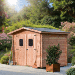 Casetta tavole ad incastro spessore 28mm, senza pavimento, in legno douglas , garanzia 5 anni 2,50 x 2,0 m peso 380kg ; h 2,32m