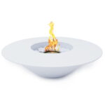 Camino a bioetanolo braciere da giardino tondo per esterno SANTORINI Bianco d.60