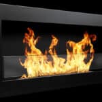 Camino a bioetanolo da parete o incasso Livorno Nero L 90 x P 12 x H 40 con vetro