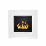 Camino a bioetanolo da terra in legno bianco Made in Italy Michelangelo 96x36x90h