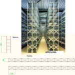 Composizione Completa ,2 Campate da 12 mt Cadauna(24mt lineari)Altezza 3,00 metri , Profondità 60cm ,con 4 Ripiani in Altezza