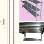 .Composizione Completa , 2 Campate da 30 mt cadauna(60mt lineari) Altezza 3,00 metri ,Profondità 60 cm con 5 Ripiani in Altezza