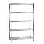 Scaffale Indoor Archimede in Acciaio Cromo a 5 ripiani H 200