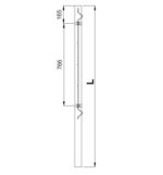 Palo Tubolare Marrone 50x50 mm - Altezza Palo 130 cm - Completo di 3 Piastrine - a Cementare - immagine 2
