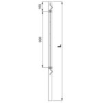 Palo Tubolare Marrone 50x50 mm - Altezza Palo 150 cm - Completo di 3 Piastrine - a Cementare - immagine 2