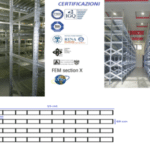 NUMERO 4  Scaffalature metalliche complete lunghezza 15 metri , altezza 3,00 mt, profondità 60 cm  con 5 ripiani in altezza
