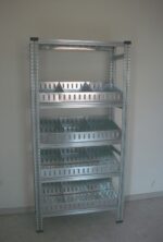 Scaffalatura per minuterie, completa, lunghezza 9 metri , altezza 2,00 mt, profondità 40 cm con 4 ripiani in altezza - immagine 3