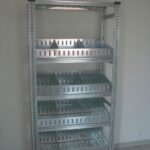 Scaffalatura per minuterie, completa, lunghezza 1,5 metri , altezza 2,00 mt, profondità 40 cm con 4 ripiani in altezza