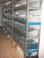 Scaffalatura per minuterie, completa, lunghezza 3,60 metri , altezza 2,00 mt, profondità 40 cm con 4 ripiani in altezza - immagine 3