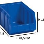 Contenitore in Plastica per Minuterie Sovrapponibili ''a Bocca di Lupo'' Dim. L20,5xH16,4xP34,5 cm