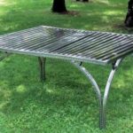 TAVOLO IN ACCIAIO INOX PIEGHEVOLE 6 POSTI