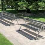 PANCA DOPPIA DA  1.56METRI  IN ACCIAIO  INOX