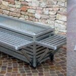 SEDILE FRONTALE  1,5METRI PER FIORIERA MODULARE  IN ACCIAIO  INOX