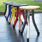 SGABELLO A TRE GAMBE ACCIAIO INOX