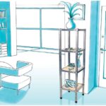 PORTAOGGETTI 4 PIANI IN VETRO  IN ACCIAIO INOX