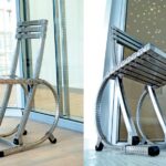 SEDIA MOLLEGGIATA IN ACCIAIO INOX