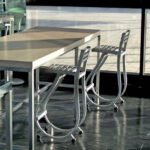 SGABELLO BAR  IN ACCIAIO INOX E LEGNO