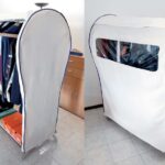 Guardaroba su Ruote in Acciaio Inox con Copertura in Plastica