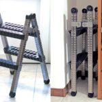 SCALETTA A LIBRO CON DUE GRADINI ACCIAIO INOX