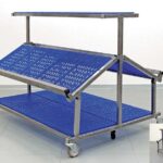 BANCARELLA MOBILE  E   PIANI IN INOX L=1200 mm