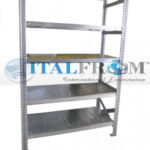 MODULO INIZIALE - scaffalatura da magazzino zincata H 250 cm , L 105 cm ,  PROF. 40 cm , con 5 ripiani , PORTATA OGNUNO 240 Kg