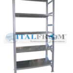 MODULO INIZIALE - scaffalatura da magazzino zincata H 300 cm , L 105 cm ,  PROF. 40 cm , con 5 ripiani , PORTATA OGNUNO 240 Kg
