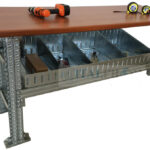 Modulo Aggiuntivo Banco da Lavoro Fisso Robustissimo ITALFROM 150x 60 x 100 cm con Vaschette Portaoggetti