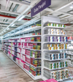 Scaffale negozio murale L 101, H 250 , Prof. 40 CM, base + 4 ripiani - immagine 5