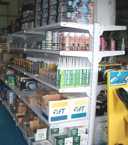 Processed By eBay with ImageMagick, R1.1.1.M2a SCAFFALATURA GONDOLA COMPLETA L 405 CM , H 166 CM , PROF. 40+40 CM , BASE + 4 RIPIANI - immagine 1