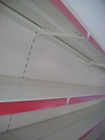 SCAFFALATURA MURALE COMPLETA LUNGHEZZA 410 CM , H 200 CM , PROF.50 CM , BASE + 5 RIPIANI - immagine 2