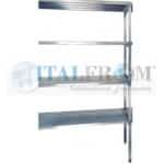 z MODULO CONTINUATIVO - Scaffalatura in acciaio INOX , H 200 cm , L 120 cm , PROF. 50 cm , con 4 ripiani
