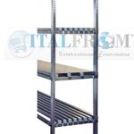 SPALLA PER SCAFFALATURE INOX H 200 X 50 CM ,COMPLETA DI TRAVERSINI E BASI ,PORTATA 2500 Kg