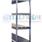 SPALLA PER SCAFFALATURE INOX H 250 X 50 CM ,COMPLETA DI TRAVERSINI E BASI ,PORTATA 2500 Kg