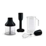 Set 4 accessori, versione nera - Caraffa, Tritatutto, Frusta a filo inox, Schiacciaverdure Accessorio per: Frullatore ad immersione