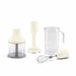 Set 4 accessori, versione panna - Caraffa, Tritatutto, Frusta a filo inox, Schiacciaverdure Accessorio per: Frullatore ad immersione