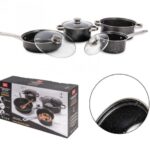 Batteria Pentole Antiaderenti 7 Pezzi - Acciaio al Carbonio