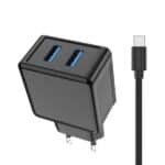 Caricabatteria da muro Newtop CM04  2 in 1 con cavo separato per smartphone e tablet Type C
