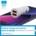 Caricatore Auto Newtop CC16  Doppia Porta USB Ricarica Veloce 18W - immagine 4