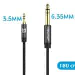 Cavo Audio AUX 6.35mm a 3.5mm 180cm Placcato Oro AUX08