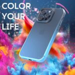 Cover per iPhone Trasparente con Cornici Colorate AM12 Duo Croma Blu,IPHONE 15 PLUS - immagine 5